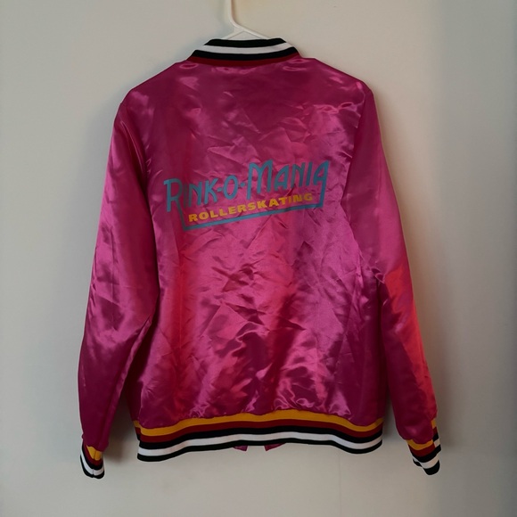 Stranger Things Jackets & Blazers - brand new! stranger things 4 rink-o-mania rollerskating rink pink satin bomber🛼